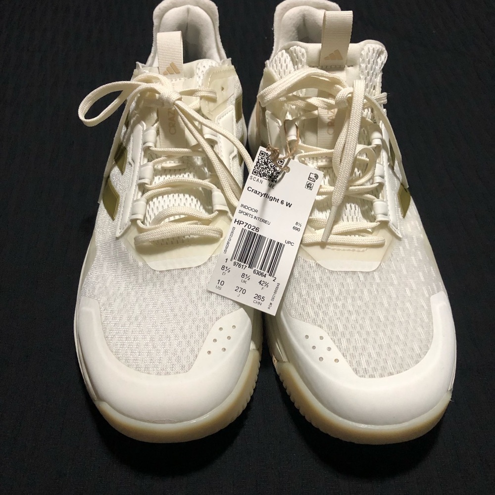 Adidas Crazyflight 6 Women Indoor Volleyball White Gold Shoes HP7026, Size 10 - Picture 2 of 6